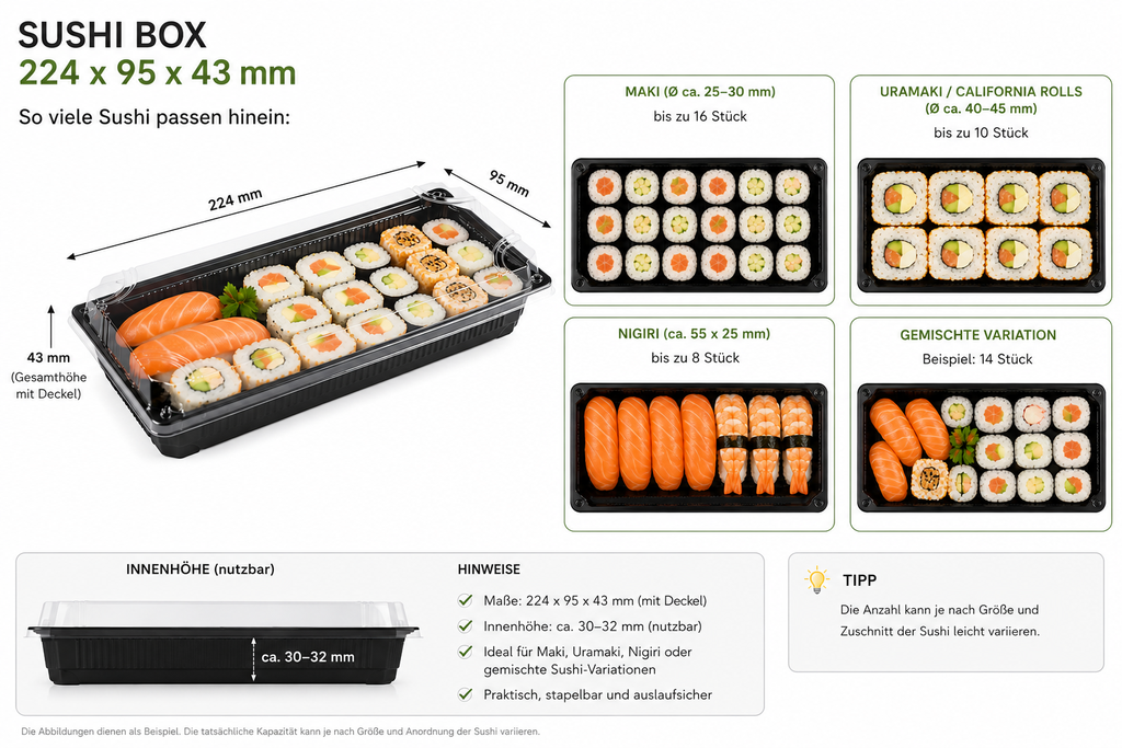 SAMMA-1102 BLACK (50P) SUSHI BOX PET
