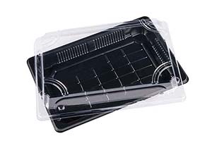 FS-0.8 BLACK (50P) SUSHI BOX PET S