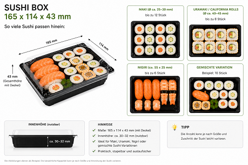 FS-0.8 BLACK SUSHI BOX PET