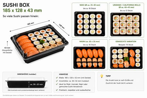 FS-1.0 BLACK SUSHI BOX PET