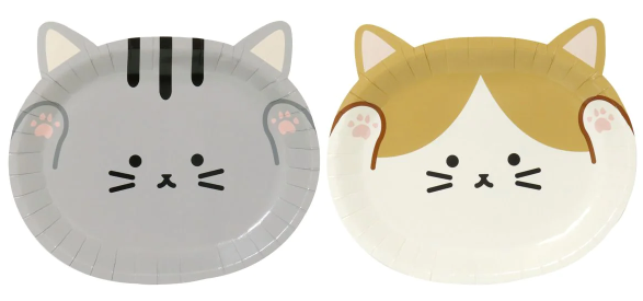 PAPER PLATE NEKO4PCS MARUKI  OTEAGE NEKOSAN