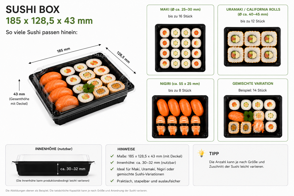 SUSHI BOX MIT DECKEL (1.0/PS/OPS) 50P