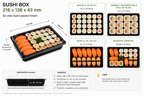 FS-1.5 BLACK SUSHI BOX PET