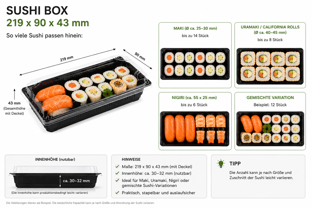 FS-0.6 BLACK SUSHI BOX PET
