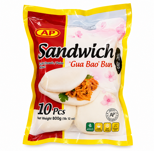 SANDWICH BUN 80GX10   BAO BUN HIRATA BUNS