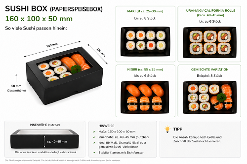SUSHI BOX S, SCHWARZ 330STK