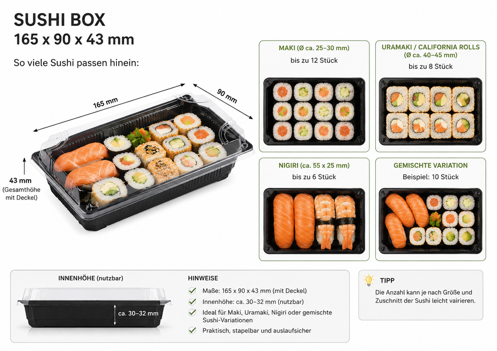 FS-0.4 BLACK (50P) SUSHI BOX PET XS